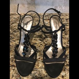 Antonio Melani 7.5 Black Rhinestone Sandals